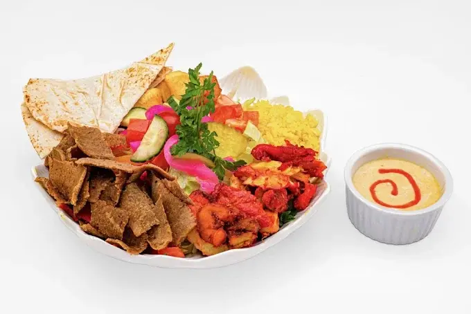 Mediterranean rice platter in Brentwood Calgary